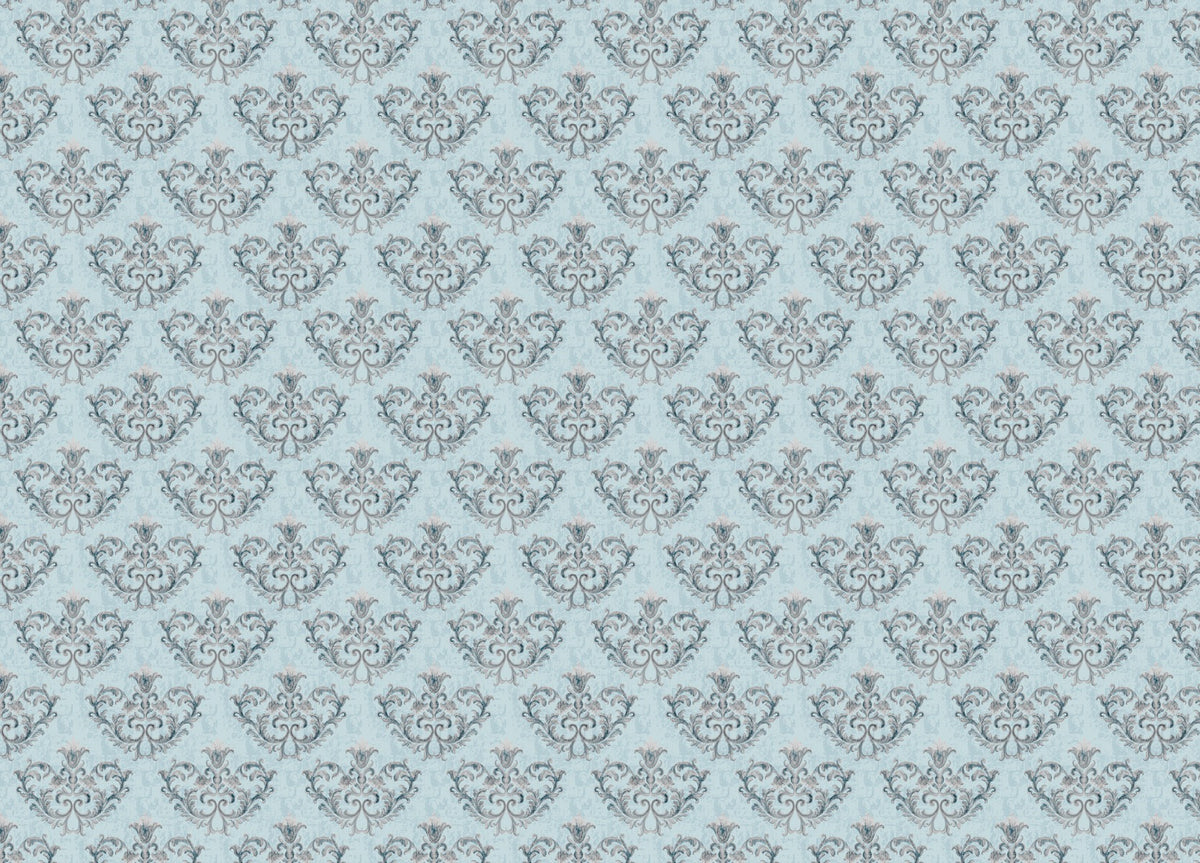 Grey Damask pattern Wallpaper in your room — zoomed