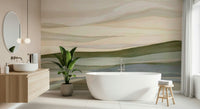 Contemporary Rolling Horizon design blending creamy yellow and cool grey textures.