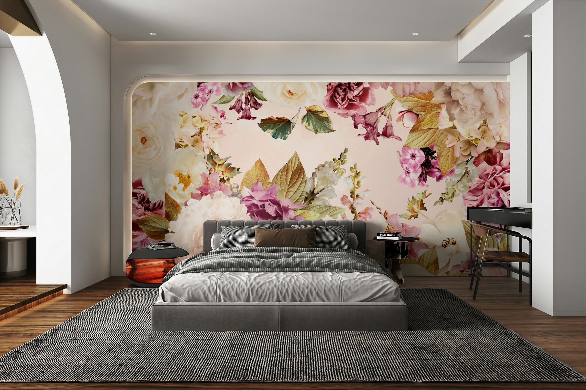 Dark background floral wallpaper for walls

