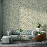 Botanical sage green wall art with peonies

