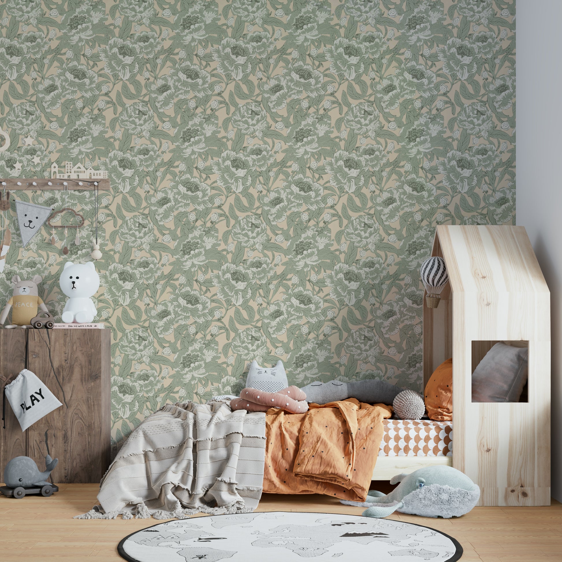 Romantic flower wallpaper for vintage decor

