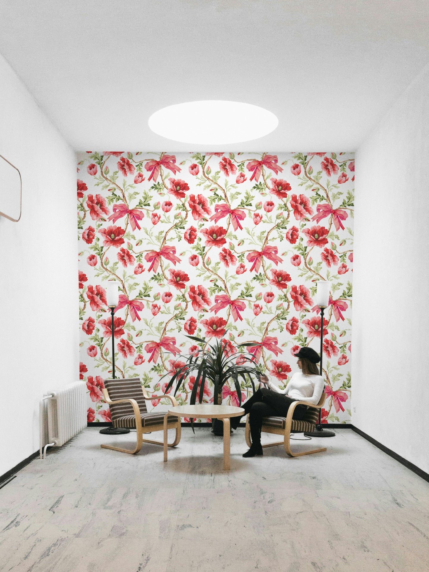 Sweet floral wall design for cottage, chic, or girly interiors.

