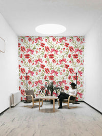 Sweet floral wall design for cottage, chic, or girly interiors.

