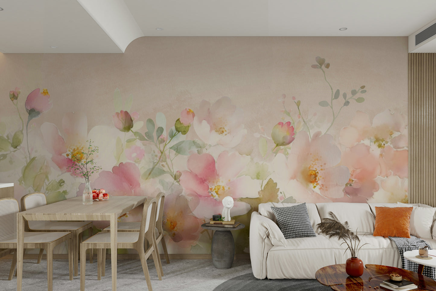 Nursery floral wallpaper design

