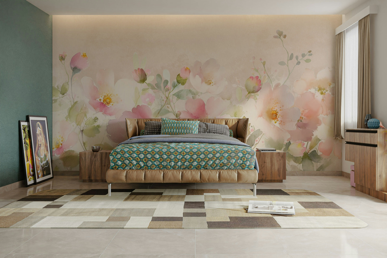 Durable romantic flower wallpaper

