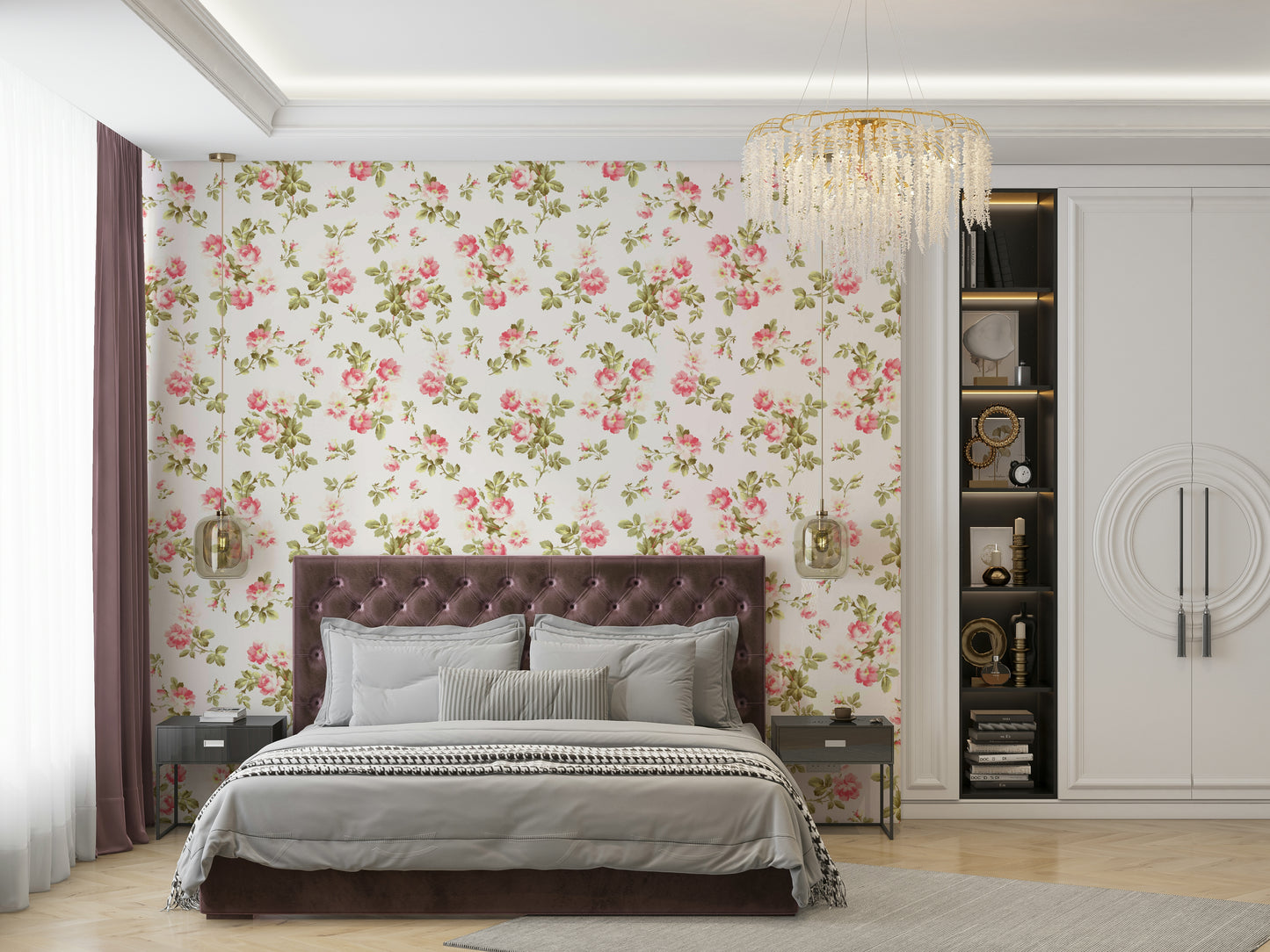 Delicate rose design for cozy room decor

