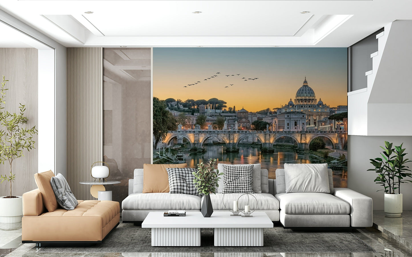 Close up of warm light on dome architecture in a high resolution wall mural.