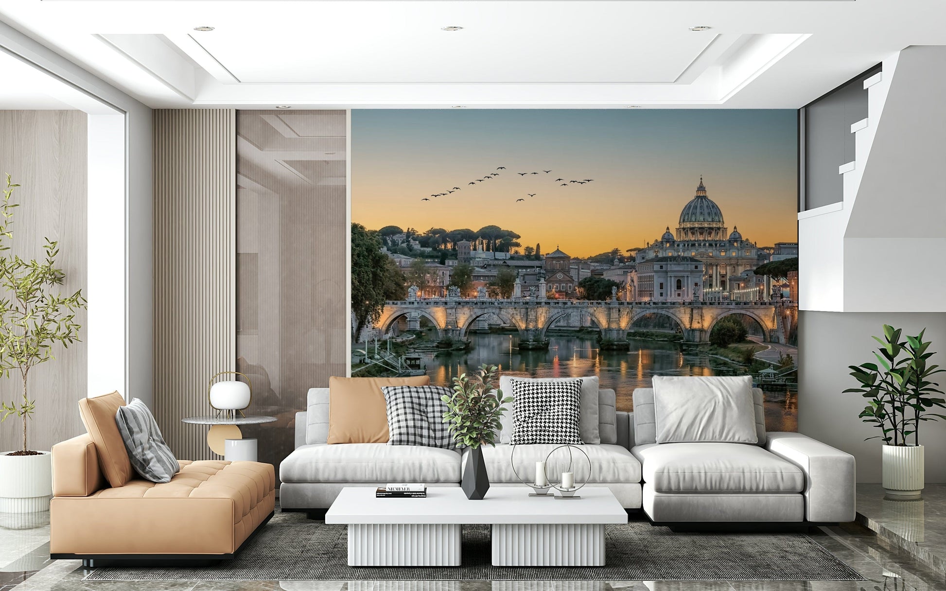 Close up of warm light on dome architecture in a high resolution wall mural.