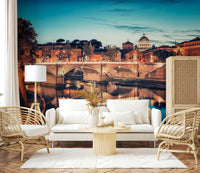 Romantic Roman dusk Rome Reflections wallpaper for walls.
