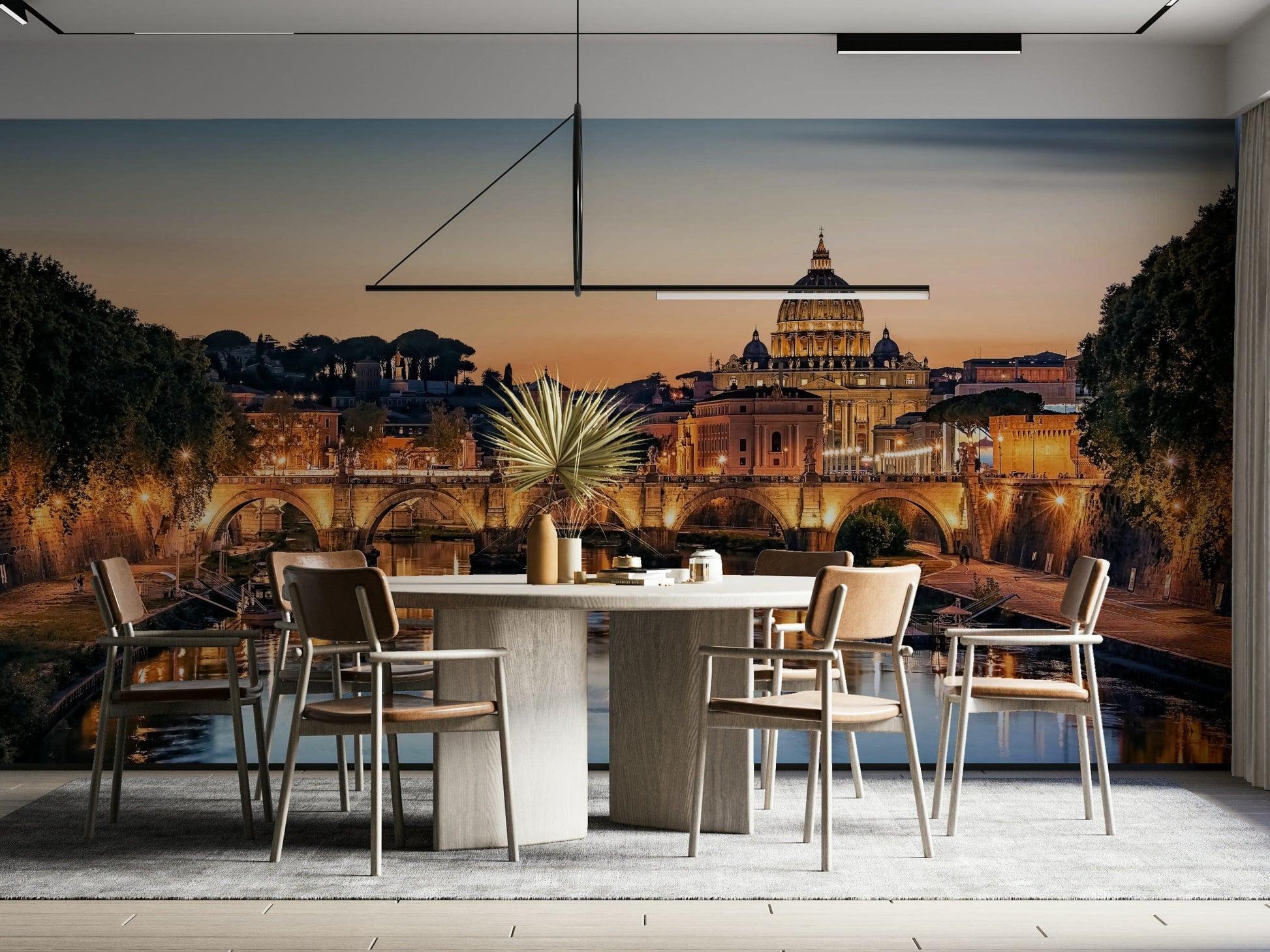 A contemplative twilight view wallpaper mural for a feature wall.

