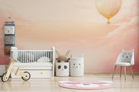 Pink and peach cloud wall decor for a feminine nursery or kids' room.