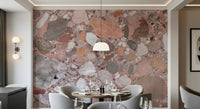Rose Blush Terrazzo Tile wallpaper ideal statement wall feature surface.