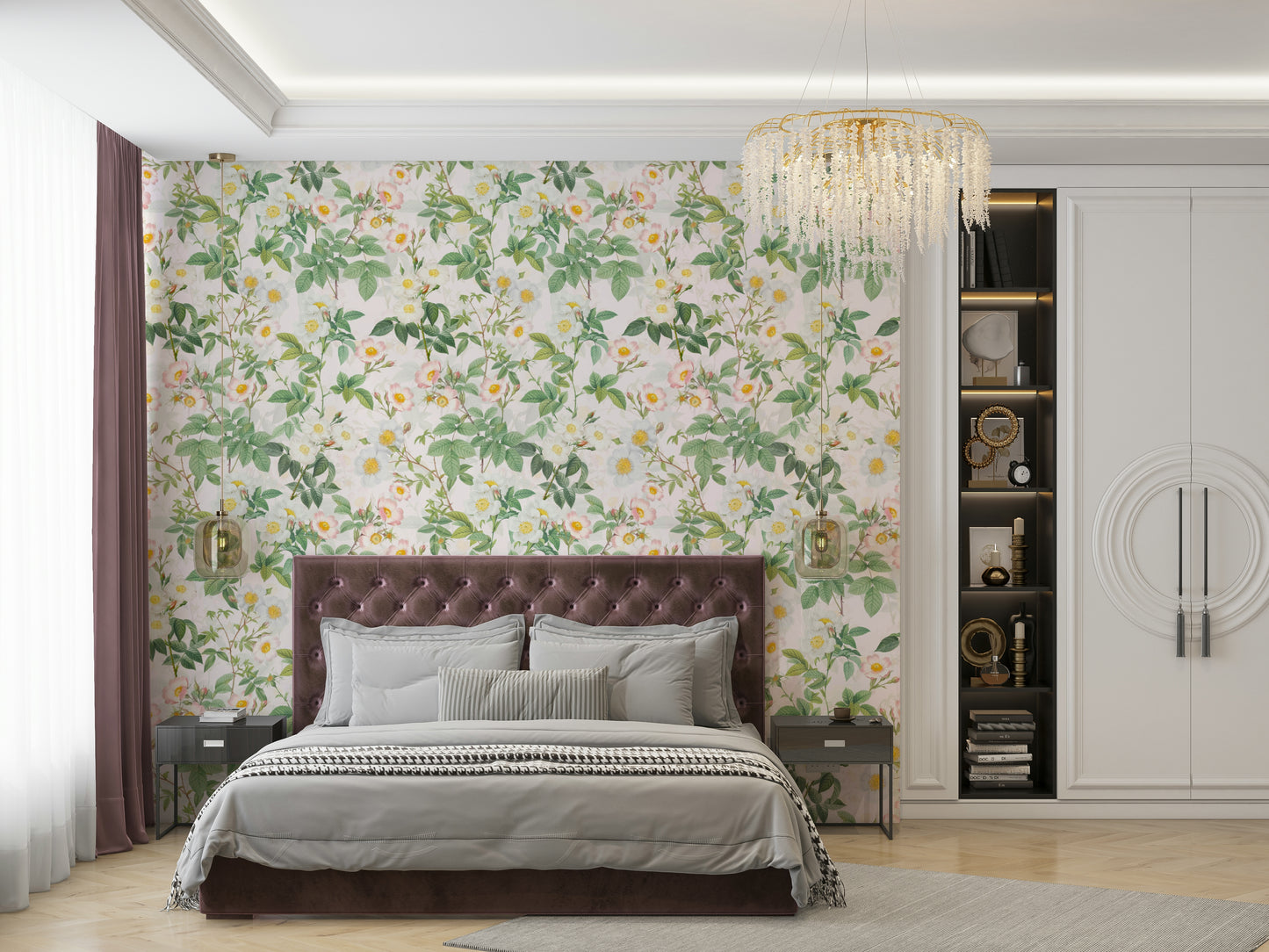Vintage-inspired rose wallpaper for cozy interiors

