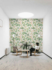 Timeless floral wallpaper for living room decor

