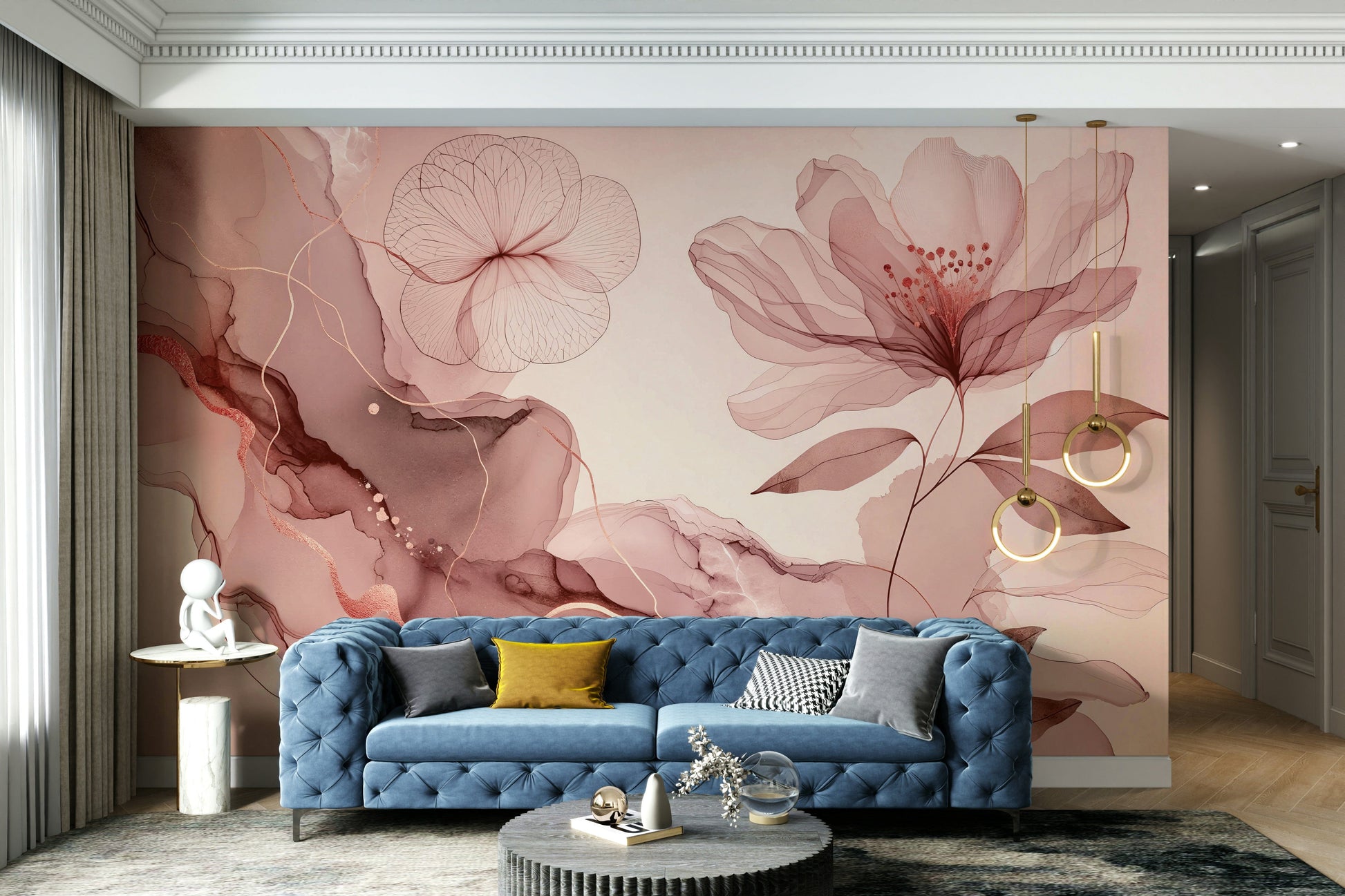 A charming wall decor with a rose gold flair.