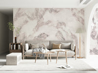 Rose Quartz Marble Wall Mural creating a refined, elegant backdrop with natural marble aesthetics.