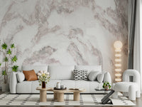 Decorative marble wallpaper mural combining rose quartz tones and subtle texture for sophisticated interiors.