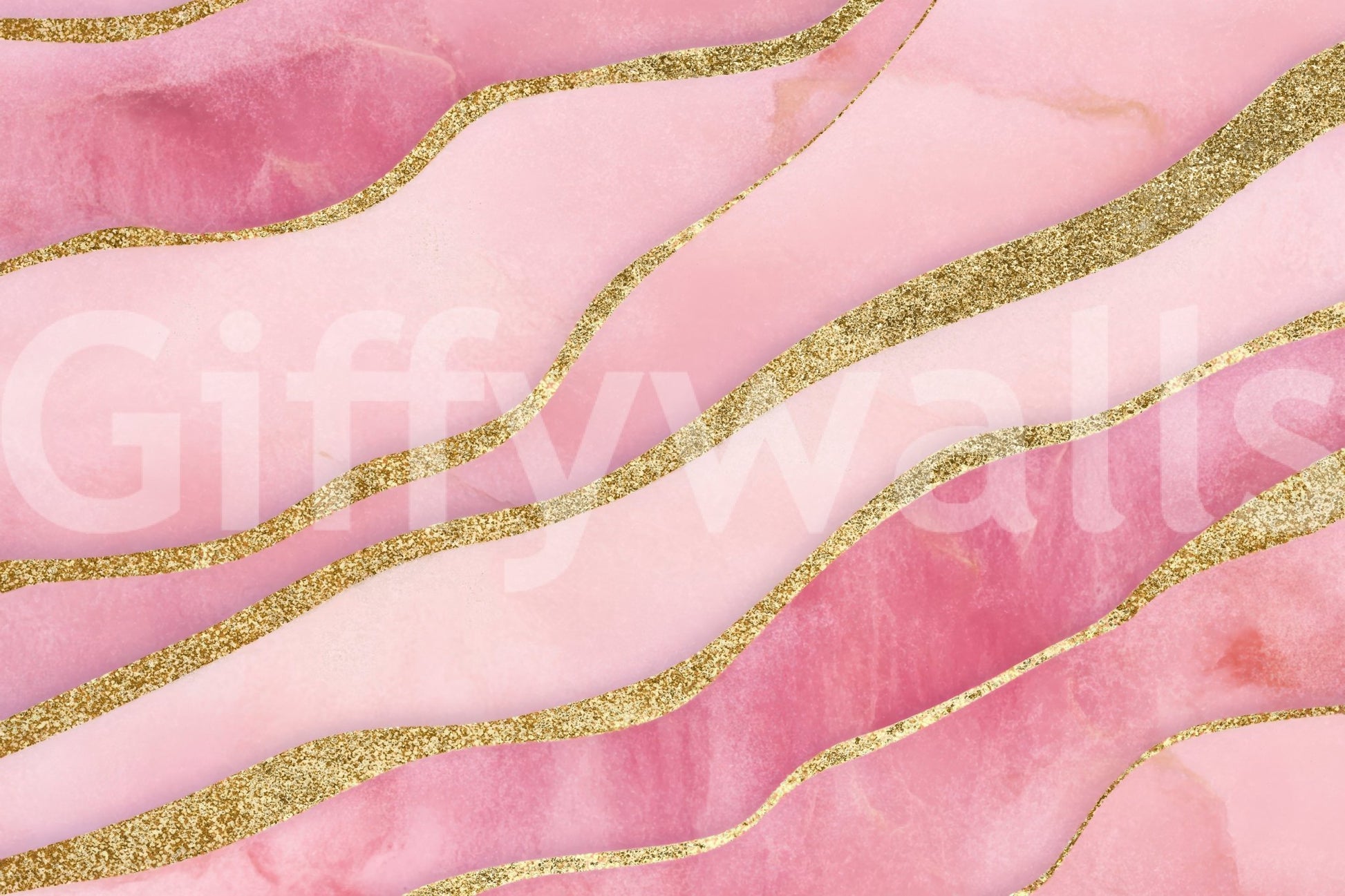 Subtle rose quartz swirl mural in modern space

