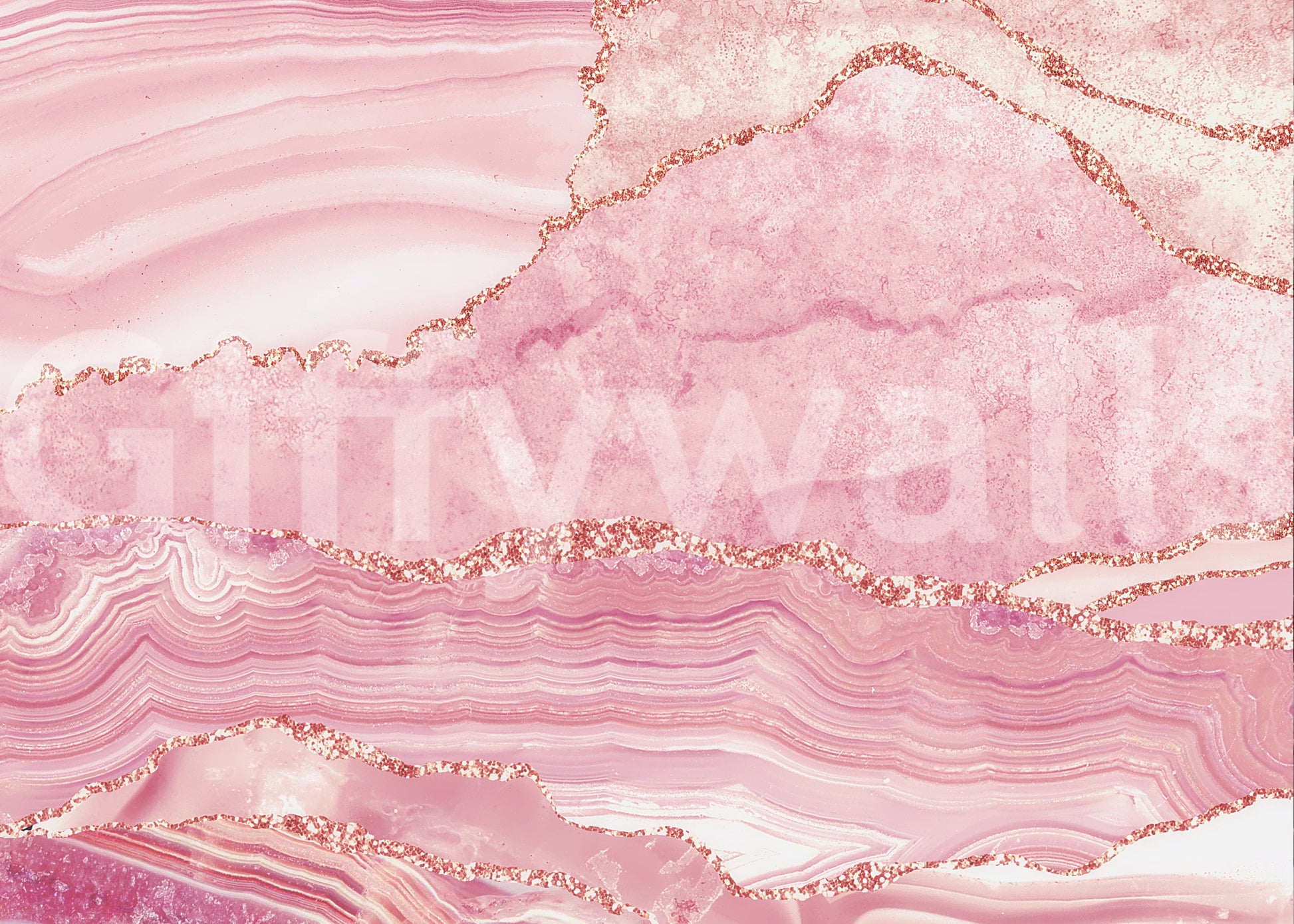 The wallpaper features a subtle, gold-veined pattern.

