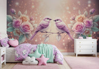Rose & Songbirds Wall Mural