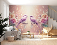 Rose & Songbirds Wall Mural