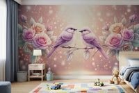 Rose & Songbirds Wall Mural
