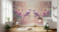 Rose & Songbirds Wall Mural