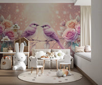 Rose & Songbirds Wall Mural