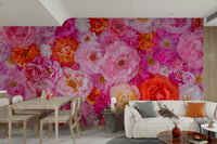 Romantic pink rose wall mural

