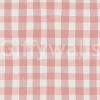 Delicate light-pink gingham wallpaper featuring a balanced check pattern.
