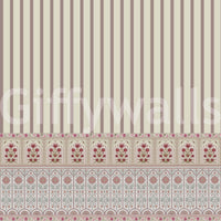 Premium matte finish mural with vintage-inspired floral columns.