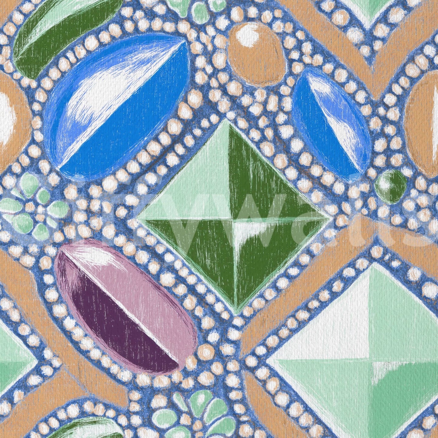 Royal Gemstones Blue Pastel Wallpaper⁠