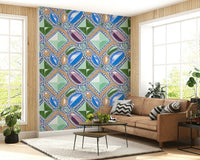 Royal Gemstones Blue Pastel Wallpaper – Elegant wallpaper featuring soft blue pastel gemstones with a luxurious, jewel-like texture.