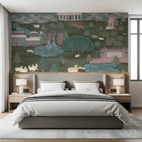 Bedroom Royal Wilderness Tapestry wall mural featuring wildlife