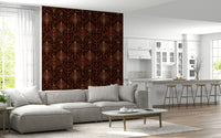 Ruby Deco Radiance wallpaper adding bold, vintage elegance to home interiors.