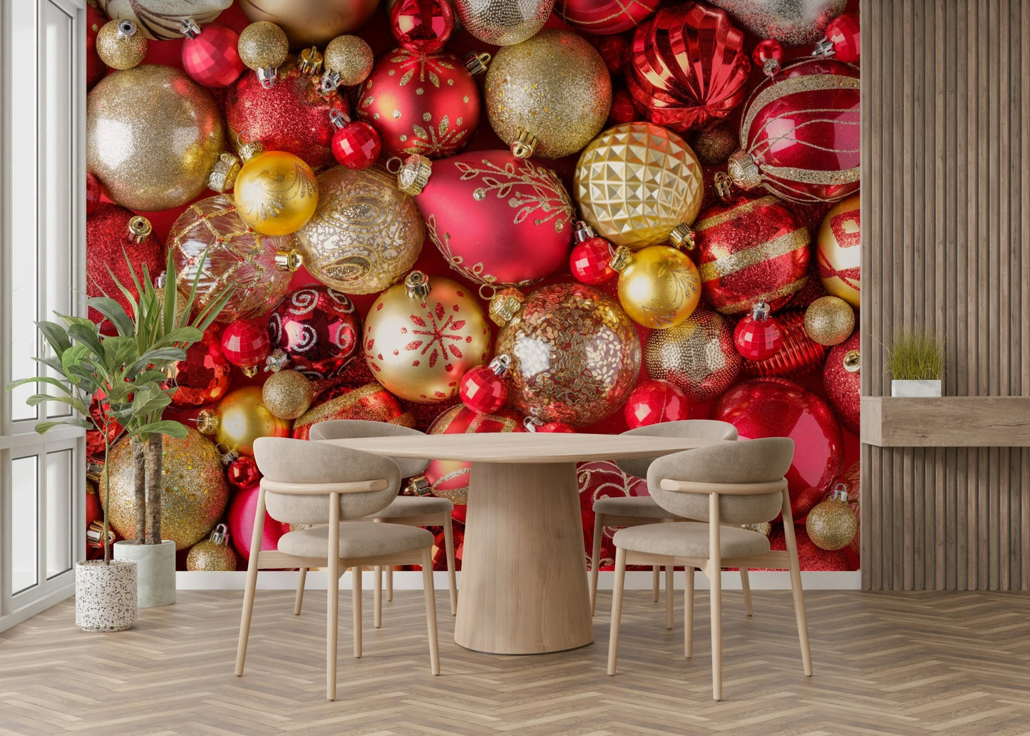 Deep red and soft texture wall mural

