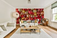 Contemporary wall mural with ruby radiance

