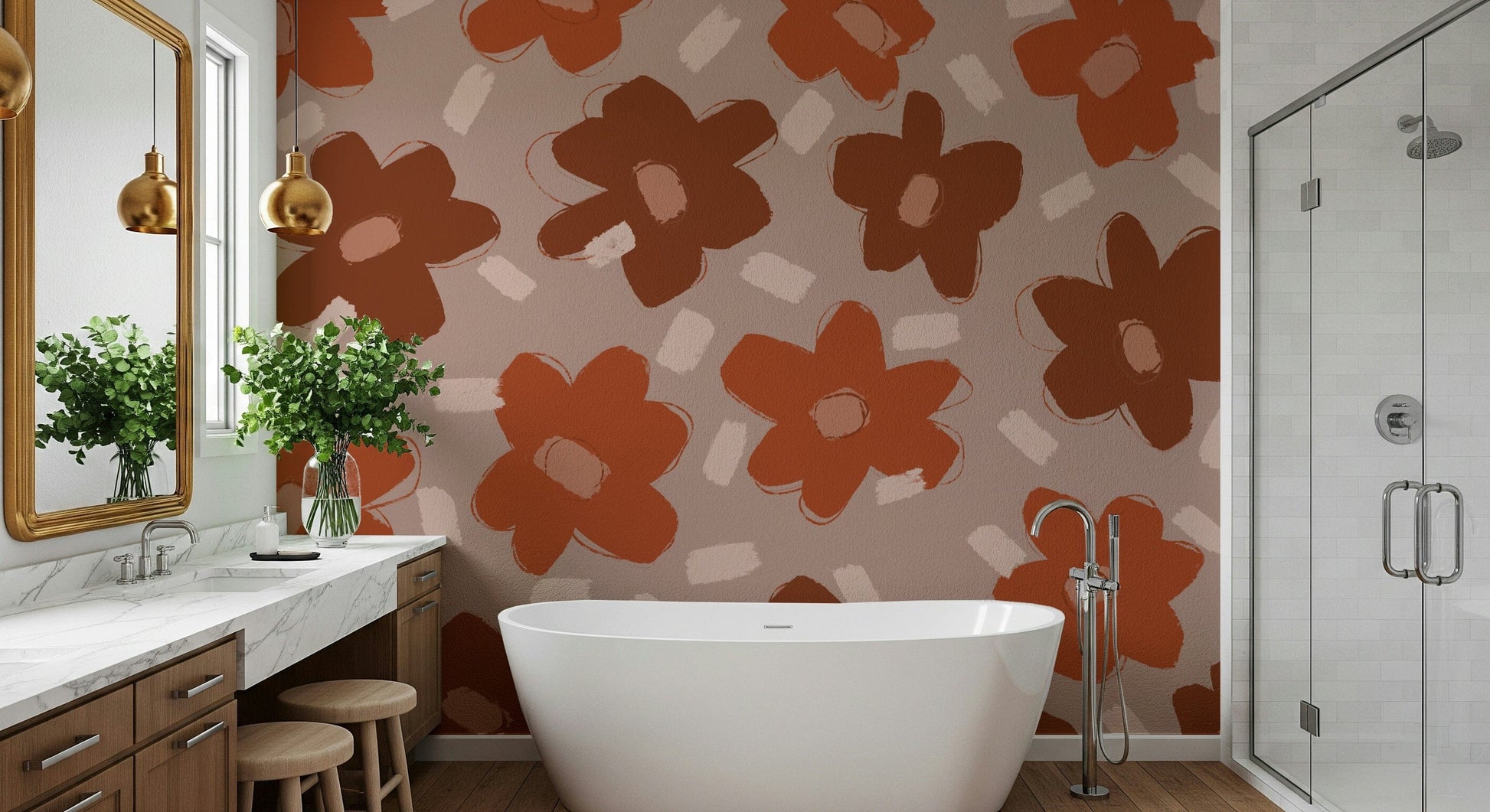 An artistic nature inspired mural for home decor.

