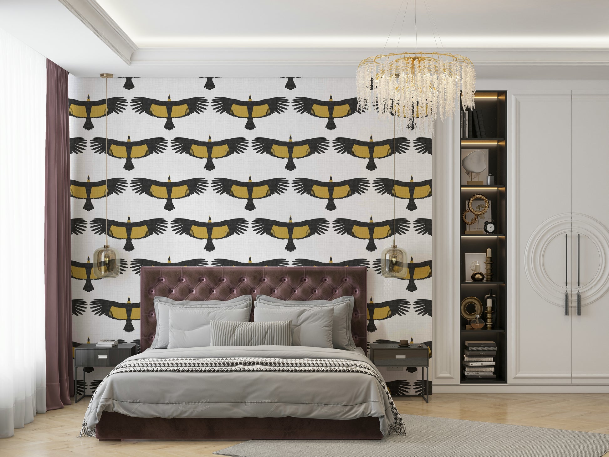 Minimalist bird wallpaper with Andean condors



