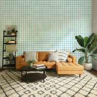 Soft gingham wallpaper for nursery or kitchen

