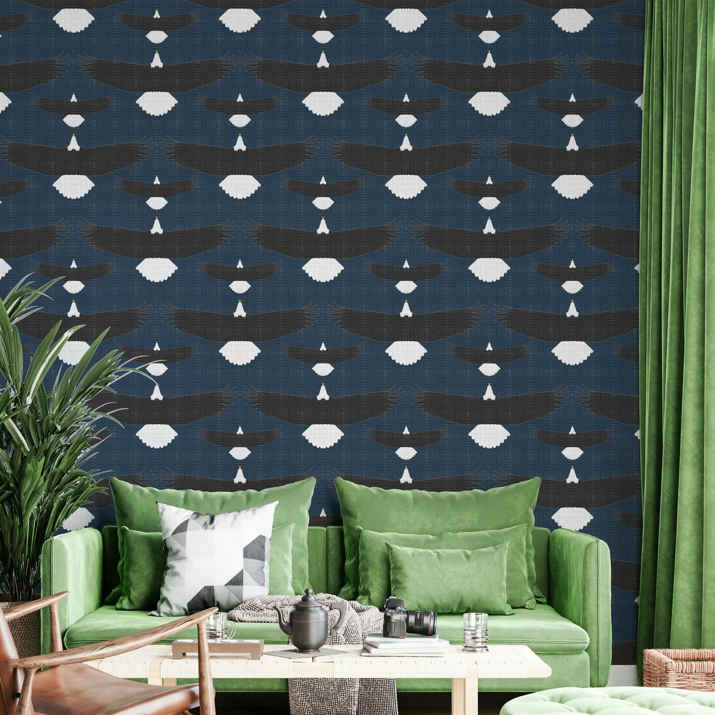 Vintage-style eagle wallpaper with patriotic theme

