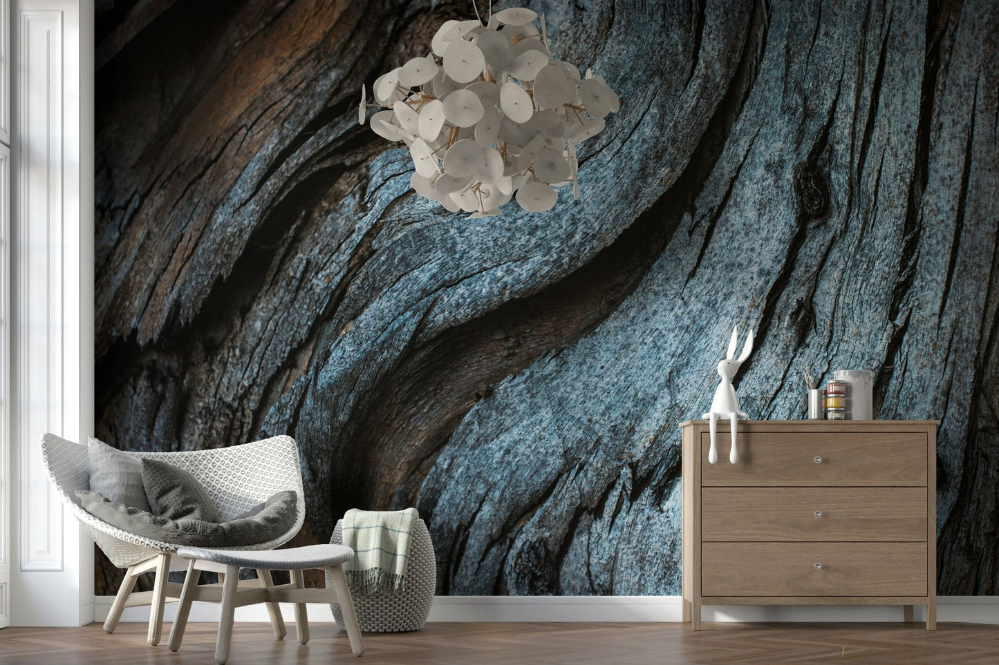 Rustic Blue Wood Wall Mural -2226211
