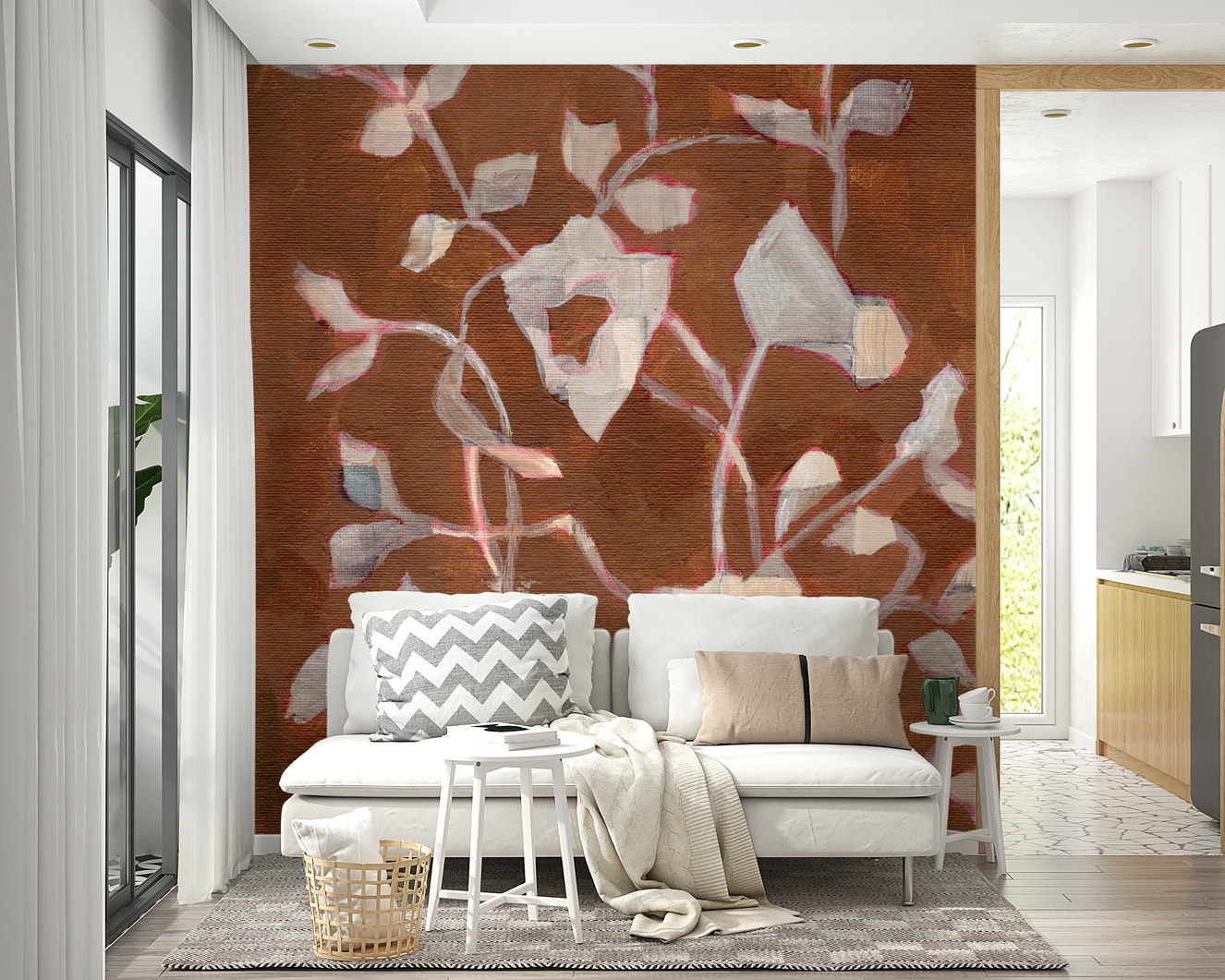 Rustic Botanical wall mural

