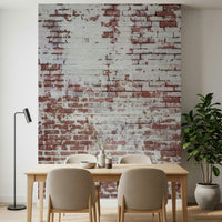 Decorative brick wallpaper mural combining distressed surfaces and natural earthy hues for stylish interiors.