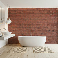 Earthy textured bricks with realistic worn effect, wall mural for living room