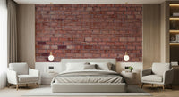 Realistic terracotta brick wallpaper mural with layered bricks and natural shading for accent walls.