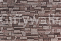 Rustic Brickwork Charm wallpaper mural close-up showing stacked brown and beige stone brick pattern detail