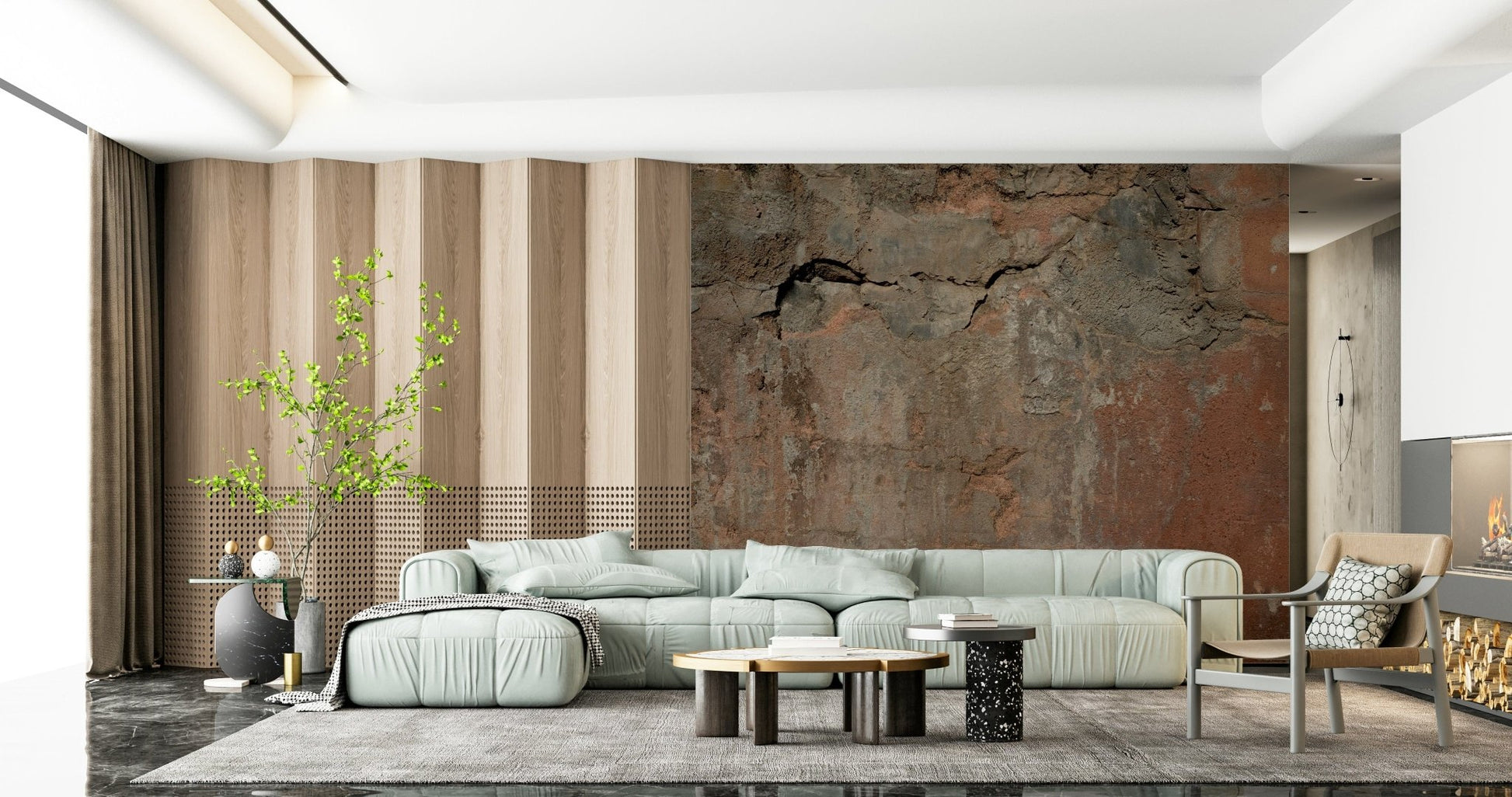 Organic textured wallpaper with subtle brown gradients and natural warmth for cozy modern spaces.