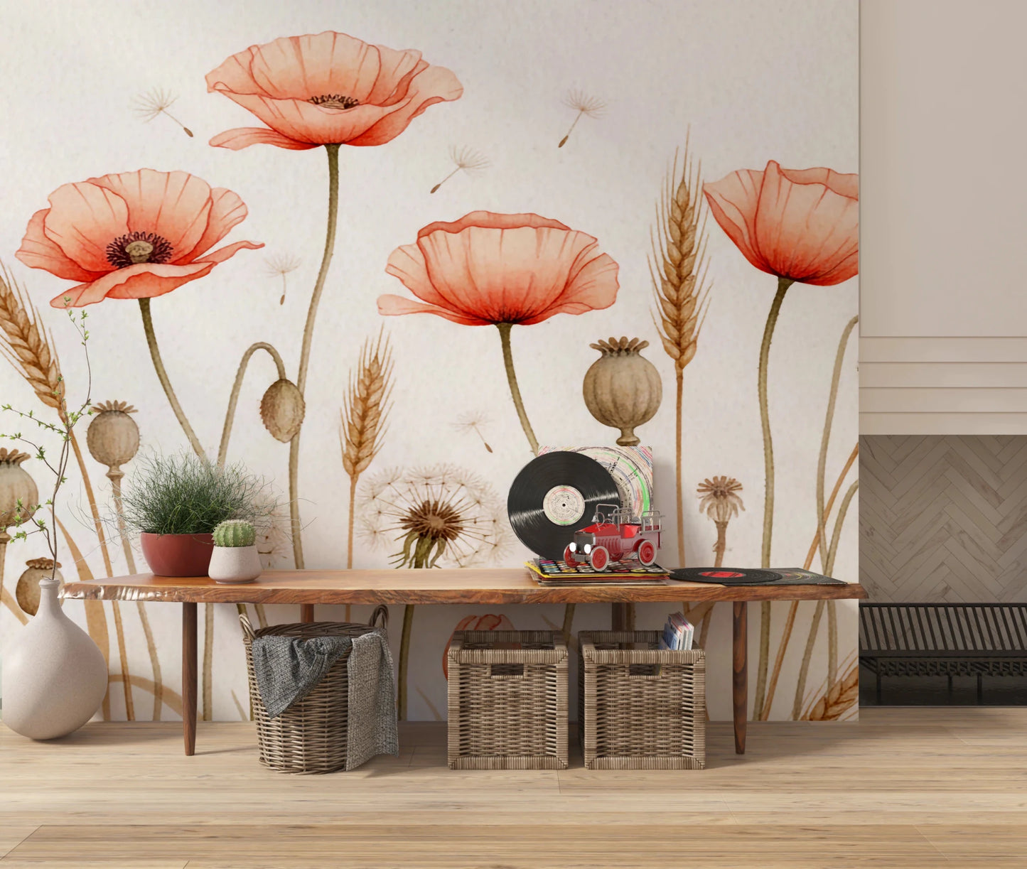Rustic Floral Haven Wall Mural