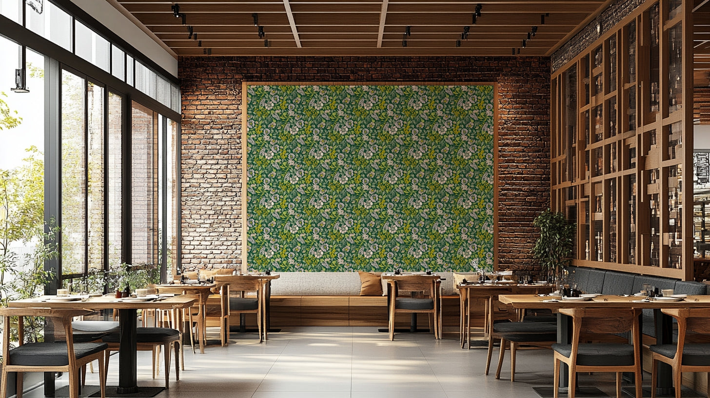 Rustic flower mural for walls

